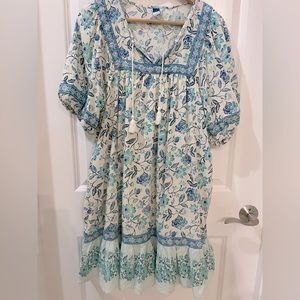 Old Navy Blue Multi Floral Sz L